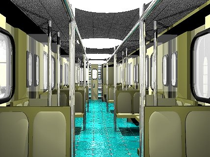 Inside Subway Car